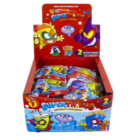 SuperThings Series 1 - Two Pack CDU by Goliath - Each CDU Contains 30 Two Pack Blind Bags - Each Blind Bag Contains 1 SuperHero, 1 SuperVillain and 1 Checklist.