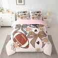thumbnail image 2 of Manfei Girls Rugby 7 Pieces Bedding Comforter Set,Lovely Bow Tie Full Bedding Set,Girl Bowtie Daisy Fitted Sheet Flat Sheet For Children,Breathable Home Decor Reversible, 2 of 8