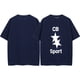 thumbnail image 1 of Camiseta holgada informal de manga corta para hombre con estampado de letras plateadas de edición limitada de Cole Buxton London versión altaC108 azul zafiro, 1 of 4