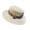 Beige, variant on Wide Brim Straw Hat with Zebra Print Pattern Ribbon and Knot Detail Chic Summer Sun Hat for Vacation and Beach Travel 