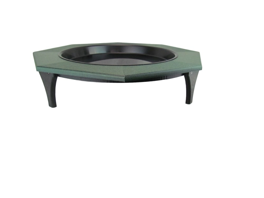 JCs Wildlife Ground Garden Green Poly Lumber Low Profile Birdbath 16 inch by JCs Wildlife