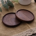 thumbnail image 1 of Lefu Dessous de Verre en Bois Set de Table Noyer Noir Dessous de Verre Rond Carré 8.8*8.8cm, 1 of 6