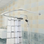 Miumaeov Curved Shower Curtain Rod Bathtub Stainless Steel Adjustable 80-120cm