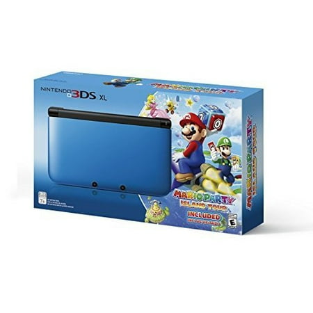Restored Nintendo 3DS XL Blue/black Limited Edition With Mario Party: Island Tour Game (Refurbished)