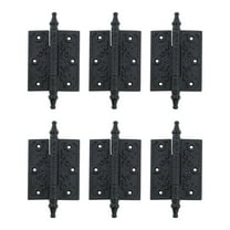 Renovators Supply Cabinet Hinge for Cabinet Door 3.5" Black Wrought Iron Butt Hinge Victorian Steeple Tip Rust Resistant Flush Mount Hinges w/Hardware Pack of 10