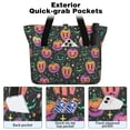 thumbnail image 2 of Tote Bag for Women - Colorful Halloween Pumpkins Shoulder Bag - Large Utility Work Duffle Bag with Zipper Handbag for Travel, Work, Sprots, 2 of 5