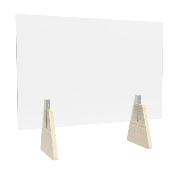 FixtureDisplays® Acrylic Plexiglass Shield Sneeze Guard 24x16" or 16X24" Landscape or Portrait Tabletop or Ceiling Mount Elevated Access Window 10081