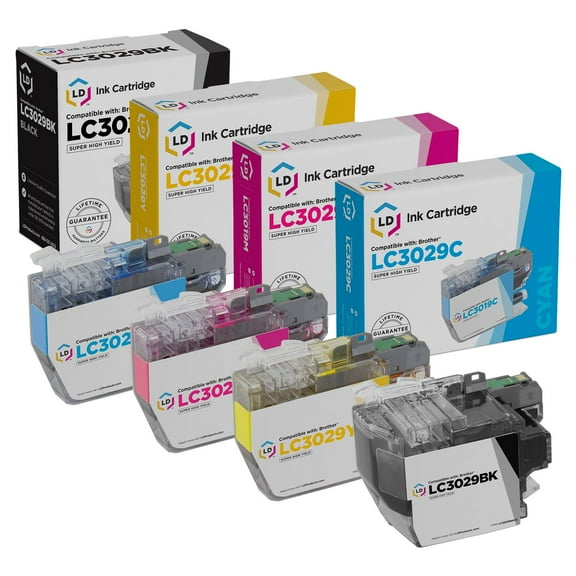 LD Compatible Replacement Brother LC3029 Super HY Ink Cartridges: Black, Cyan, Magenta, Yellow 4PK