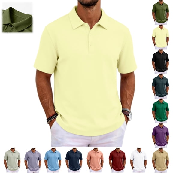 Mfakffe Polo Shirts for Men Casual Short Sleeve Collared Golf T Shirts