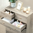 thumbnail image 3 of Spaco Modern Simple 3-Layer 4-Drawer Dresser, Drawer Cabinet with Gold Handle, Gray, 3 of 14