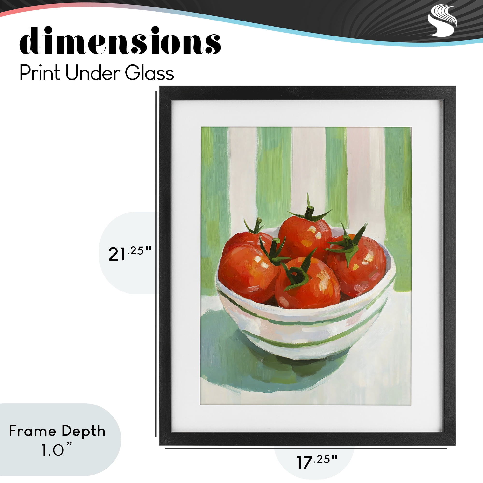 Stupell Industries Bowl of Fresh Tomatoes Black Framed Print Under Glass, design by The Prints Vibe