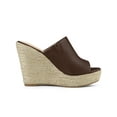 thumbnail image 3 of BLISSFUL STEP Chaussures pour Femmes Talon Compensé Bout Ouvert Espadrilles Mules à Plateforme Café 7, 3 of 7