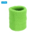 thumbnail image 3 of Uxcell 8x10cm Sport Wrist Bands Cotton Absorbent Athletic Sweatband, Light Green, 2 Pack, 3 of 6