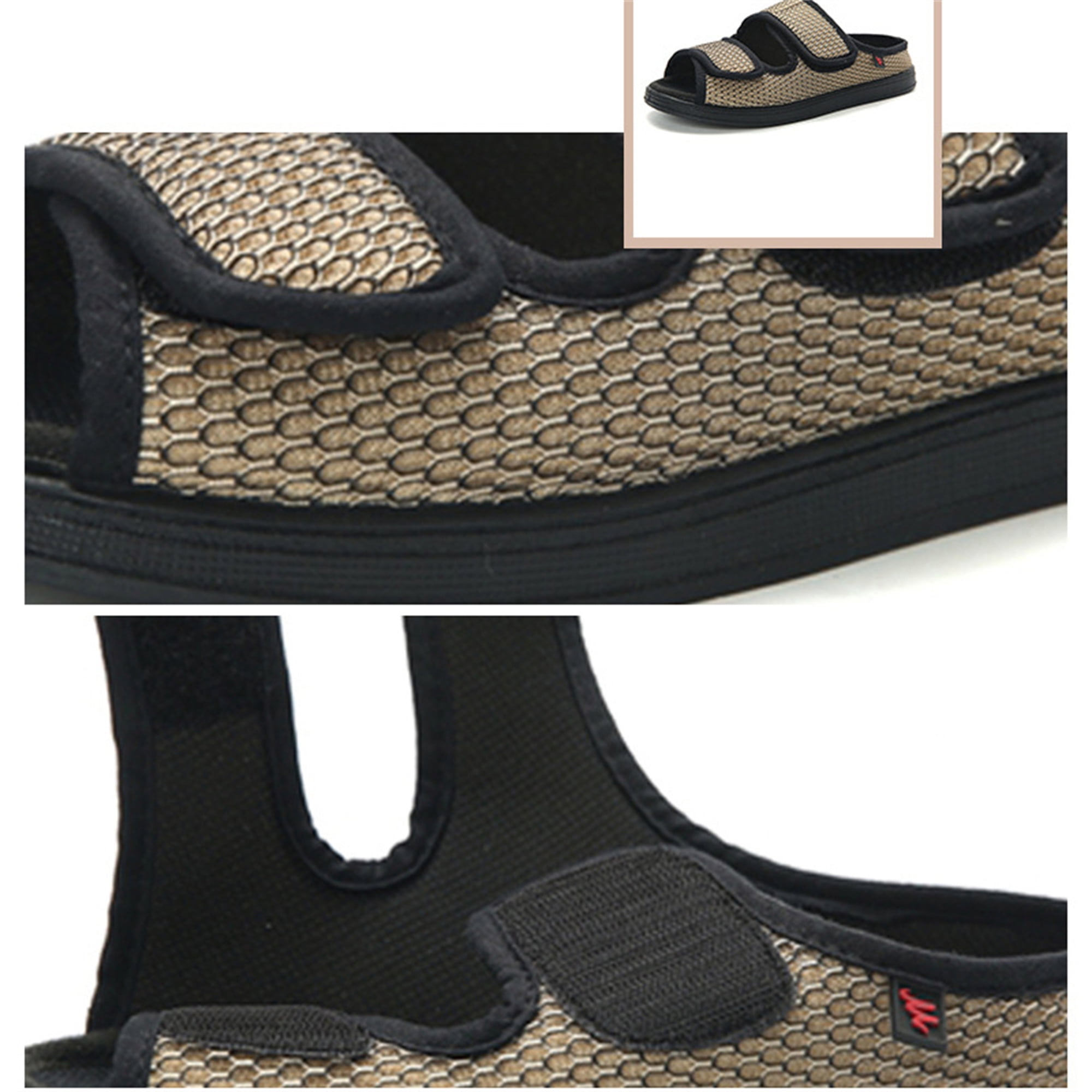 YOURDIARY Men Women Diabetic Sandals Open Toe Extra Wide Shoes for Edema Arthritis Swollen feet