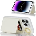 thumbnail image 4 of for iPhone 14 Pro Case with Card Holder for Women,for iPhone 14 Pro Phone Case Wallet with Strap,Credit Card Holder,Ring Stand,Crossbody Lanyard,RFID Blocking Phone Cases 6.1''(White), 4 of 17