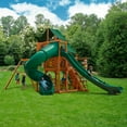 thumbnail image 5 of Gorilla Playsets Great Skye II Wooden Swing Set with 2 Green Vinyl Canopies, 3 Slides, and Built-in Picnic Table, 5 of 12
