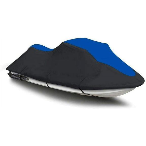 BLACK / BLUE HEAVY-DUTY Cover Compatible for Sea Doo Sea-Doo Spark 2up 900 ACE 2014 2015 2016 2017 2018 2019 2020 2021 2022 Jet Ski PWC Watercraft Trailerable Cover 2 Seater