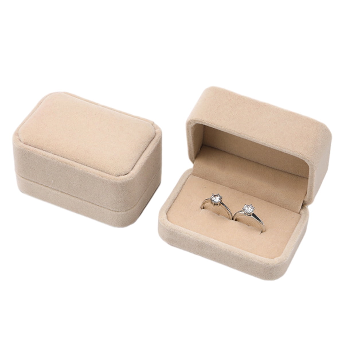 Boîtes Cadeaux Bague en Velours Noir Riche, Présentation Élégante