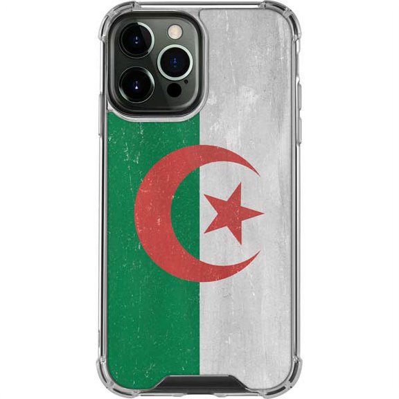 Skinit Algeria Flag Distressed iPhone 14 Pro Max Clear Case