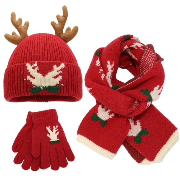 Warm Winter Knitted Wool Plus Velvet Padded Gloves Hats And Scarves Scarf Hat Gloves Set Men