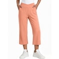 thumbnail image 3 of AHTJRT Capris for Women Crossover Wide Leg Trousers with Pockets Loose Fit Stretchy Summer Workout Lounge Yoga Pants Pink XXXL, 3 of 7