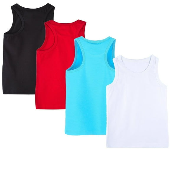 Kids Cotton Tank Top 4 Pk Boys Girls Solid Color Tank Top Children Youth Shirts