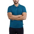 thumbnail image 6 of CULTURA Men's Short Sleeves 100% Cotton Polo With Jaquard Rib And Chest Rib Pocket, Teal/Black, XL, 6 of 10