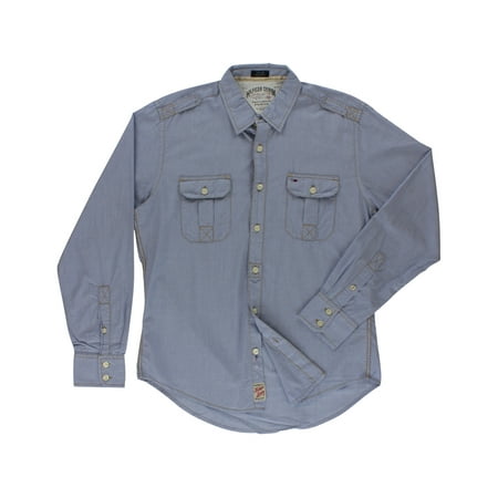 Tommy Button Down LS Denim Mens Dress Shirts Size M Color: Light Blue