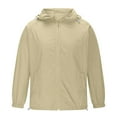 thumbnail image 6 of Zylanna Men's Athletic Jacket, Quick Dry Workout Running Full Zip Long Sleeve Active Shirts with Pockets Khaki Size M, 6 of 6