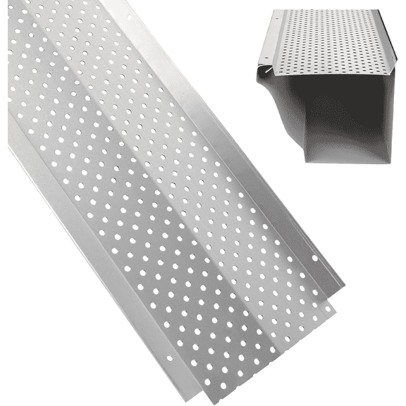 Gutter Guard,5" Aluminum Leaf Filter Gutter Cover,50 PCS Total Length 200FT,Raptor Gutter Guards,Easy DIY Leaf Guards for Gutters Fits Any Roof or Gutter Type