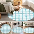 thumbnail image 5 of Round Rug 6Ft Washable Non-Slip, Blue Plaid Circle Area Rugs for Living Room Bedroom, Farmhouse Buffalo Check Stripes Modern Geometric Indoor Floor Mats Carpet Runner for Home Decor Aesthetic, 5 of 8