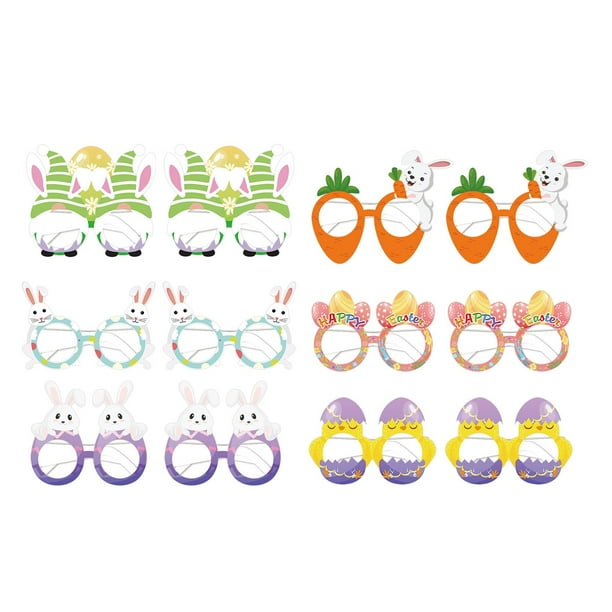 Escena de gafas con huevo de Pascua de primavera, decoración de disfraces 12 piezas estilo A.