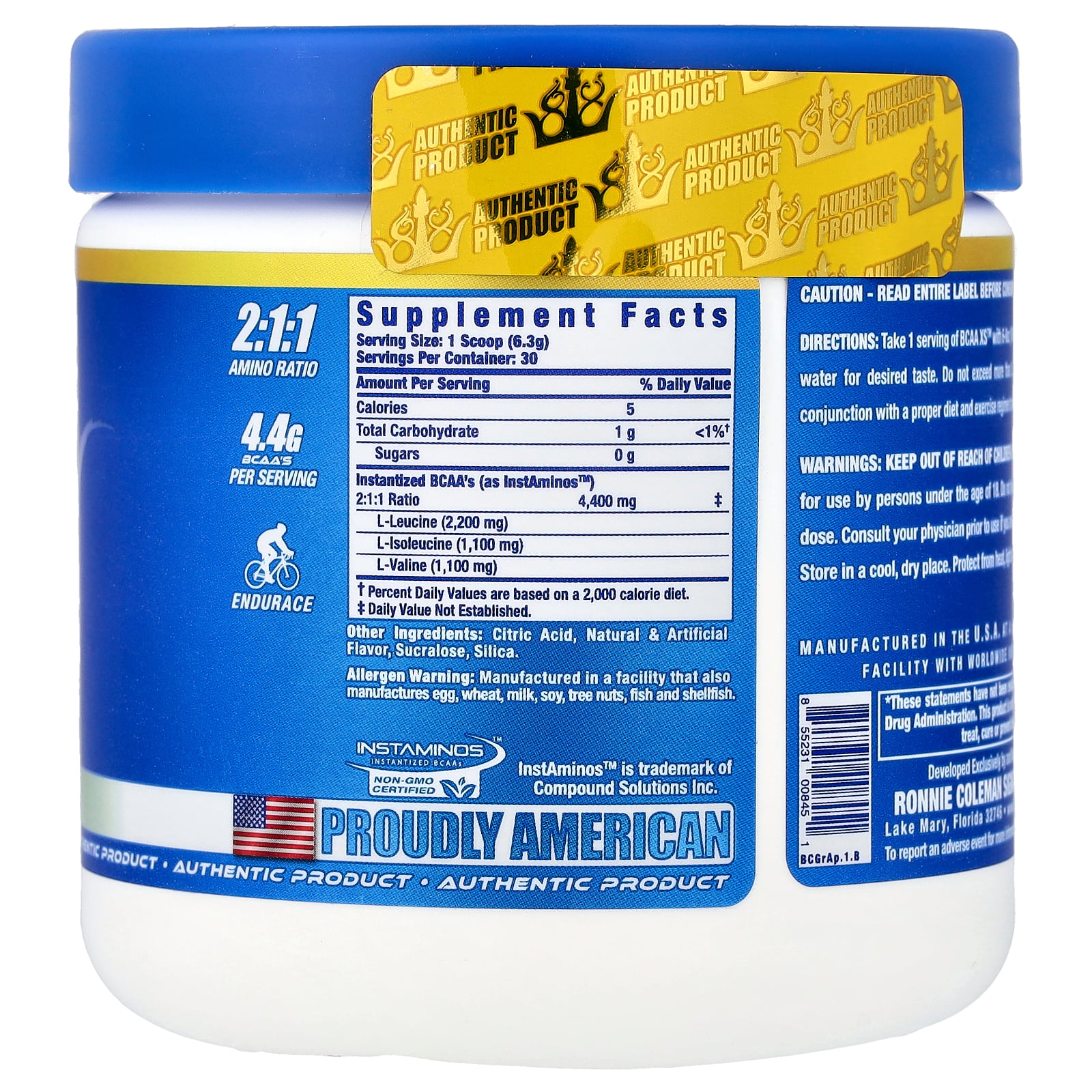 Ronnie Coleman Vital Edition, BCAA XS, Green Apple, 6.67 oz (189 g)
