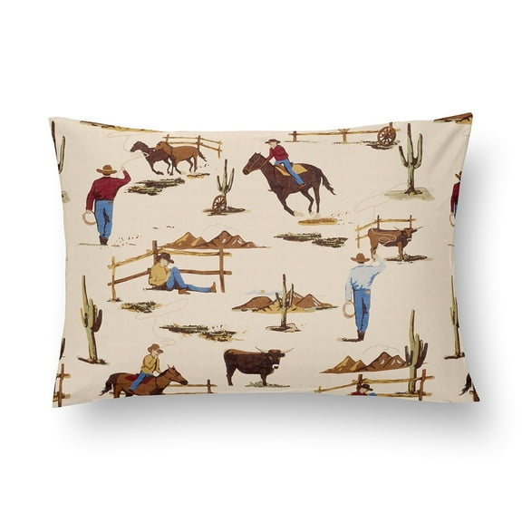 Sweet Jojo Designs Wild West Cowboy Multicolor Toddler Pillow with Pillowcase 13x18 in.