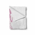 thumbnail image 2 of Love Soft Flannel Fleece Blanket, Princess with Butterflies Gown Fairytale Girl Pinkish Romance Design Illustration, Cozy Plush for Indoor and Outdoor Use, 50" x 60", Pink and White, by Ambesonne, 2 of 6