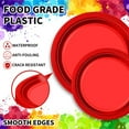 thumbnail image 3 of CC-SLZP 120 Pcs Assiettes en Plastique Rouges, Assiettes Jetables pour Fête Ensembles de Vaisselle en Plastique Robustes, Incluent Assiettes à Dessert 7 Pouces et Assiettes de Souper 9 Pouces pour Mariage Pâques Pique-Nique BBQ (Rouge, 7 Pouces+9 Pouces), 3 of 6