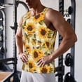 thumbnail image 5 of Fuzoiu Scottish Plaid Sunflower Print Men's Workout Tank Tops,Sleeveless Gym Shirt Quick Dry,Fitness Bodybuilding T-Shirt,Muscle Athletic Workout Tee-XX-Large, 5 of 7