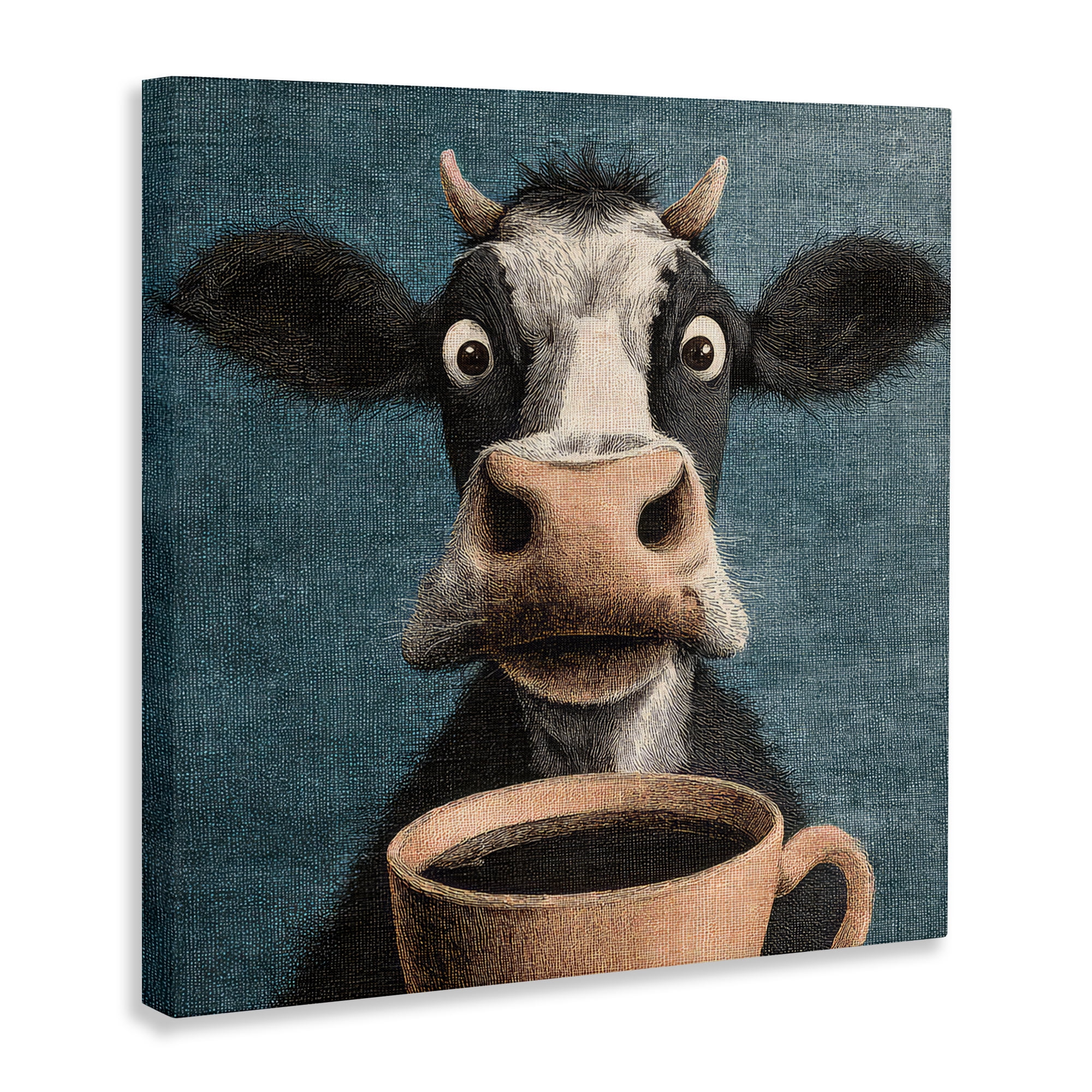 Stupell Industries Grumpy Cow & Coffee Canvas Wall Art, design by The Wands Want