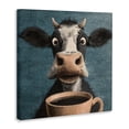 thumbnail image 2 of Stupell Industries Contemporary Grumpy Cow & Coffee Canvas Art, 17 x 17, by The Wands Want, 2 of 8
