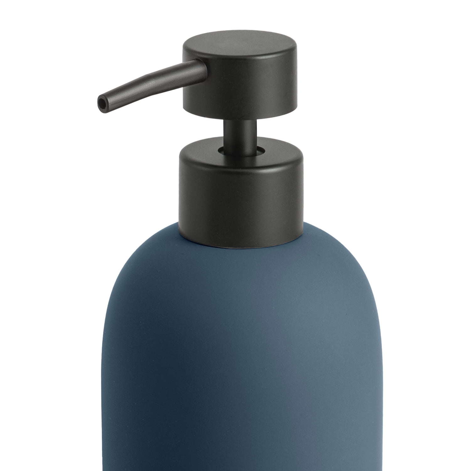 Mainstays Blue Soft Touch Ceramic Lotion Pump Dispenser with Matte Black Pump