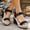 Black, variant on Women's Wedge Platform Sandals Dressy Casual Comfortable Summer Height Increasing Open Toe Ankle Strap Buckle Women Sandal Brown 9.5(43)