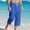 Blue, variant on WIZUTIZ Mens 3/4 Sweatpants Cotton Linen Elastic Waist Pants Breathable Joggers Workout Athletic Pant Lightweight for Summer