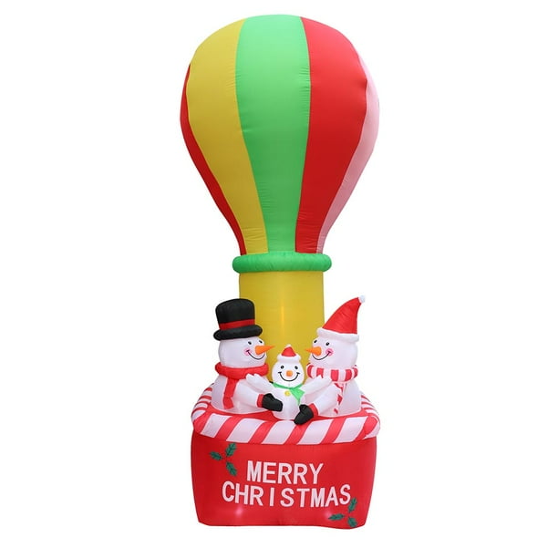 12' Air Blown Inflatable Christmas Snowman Family in Hot Air Balloon