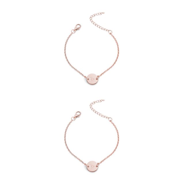 Guardurnaity A-Z Cadena Alfabeto Pulsera Letras Redondas Colgante Señora Retro Brazaletes Chica Mujer Joyería Type6 NO6