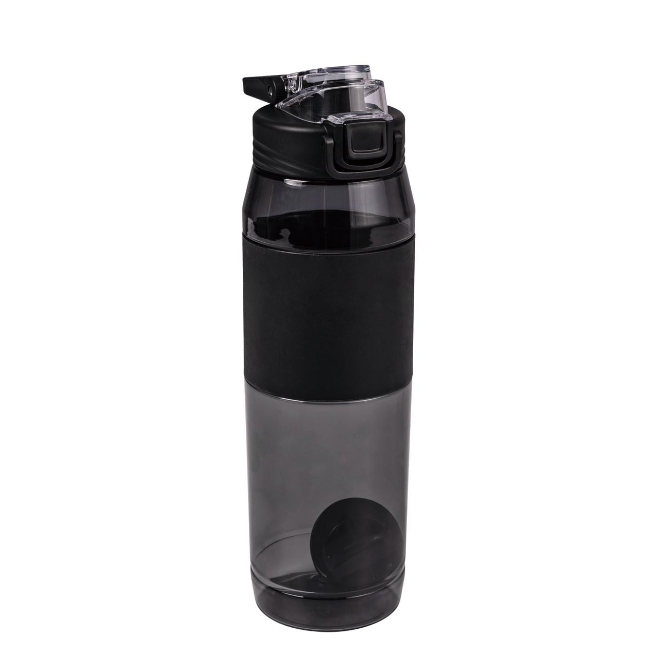 Mainstays 32 Fluid Ounces Shaker Water Bottle, Black, with Ball, Tritan