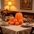 thumbnail image 6 of Sahpxhe Halloween Fake Pumpkin Decorations Outdoor, Artificial Pumpkins Set Foam Plastic Small and Large for Fall Thanksgiving Party Decor 7 pack Orange, 6 of 9