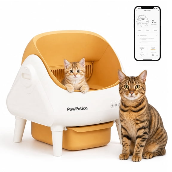 PawPetica Smart Hands-Free Self-cleaning Cat Litter Box, 10.5L Large-Capacity, Odor-Free, APP Control, Safety Protection Products, Cat Toilet Companion, Feces Killer, Automatic Kitty Litter Box