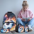 thumbnail image 2 of Bulopur Boys 17 Inch Backpack 4 in 1 Fire Lightning Soccer Ball Print School Bag with Lunch Bag, Water Bottle Sleeve and Pencil Case for Kids Aged 4-8, 2 of 8