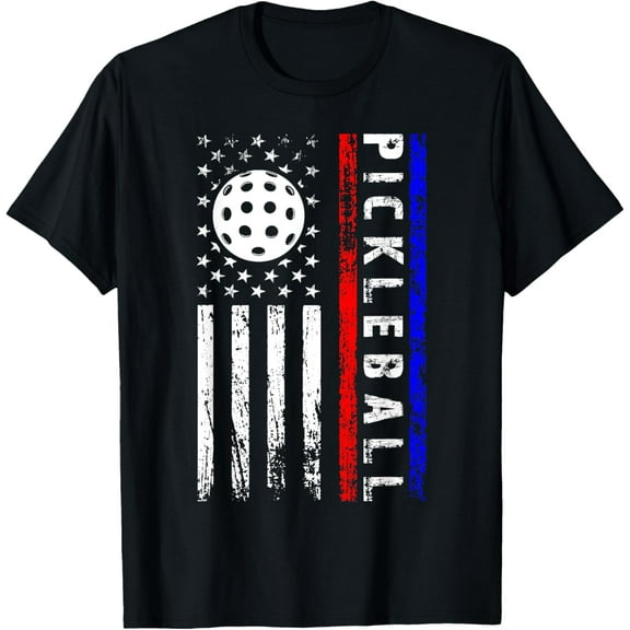 Pickleball Lovers 4th of July American Flag Pickle Ball USA T-Shirt TShirt