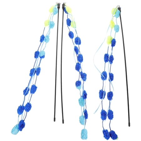 UPOUART 3pcs Teasing Cat Toys Plastic Wand Indoor Playtime for Cats